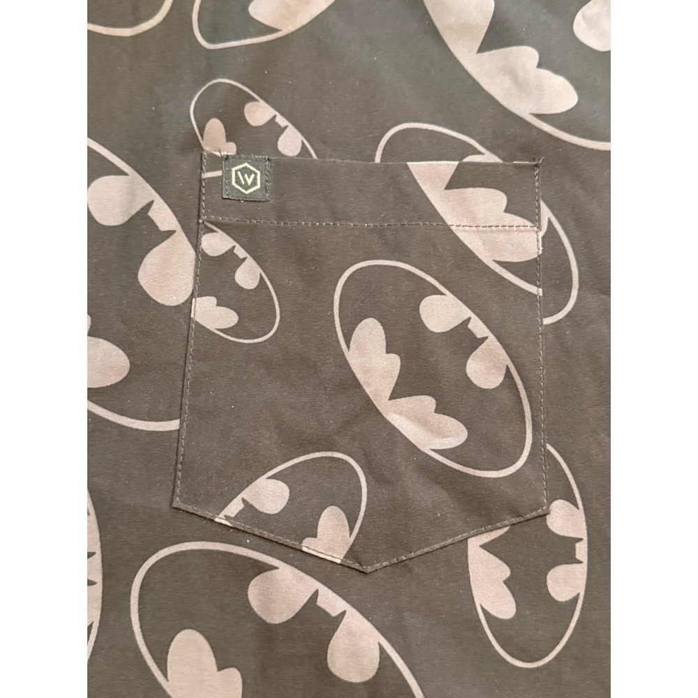 Warrior Camo Bat Camo Button Up Shirt Mens Size 3XL Short Sleeve Batman Stretch - Picture 4 of 7